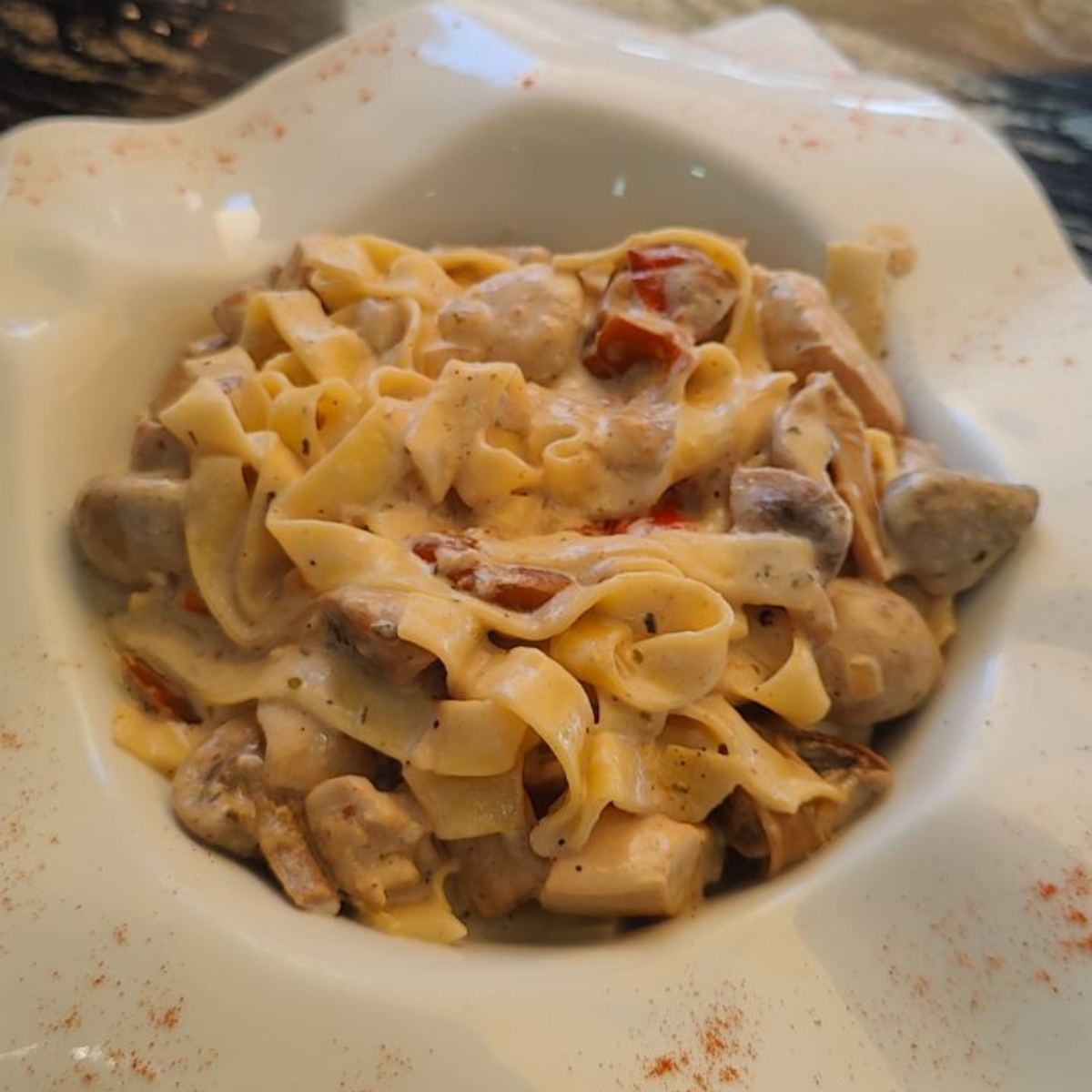 Pappardelle with mushrooms