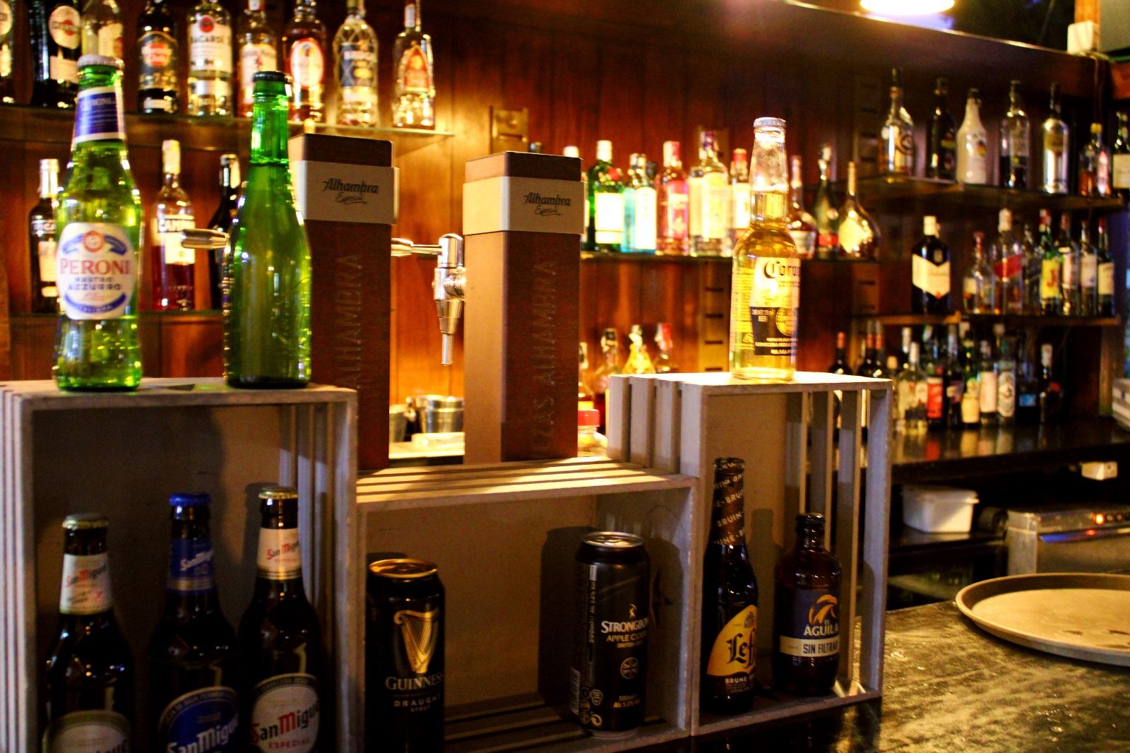 Cold beers at the bar